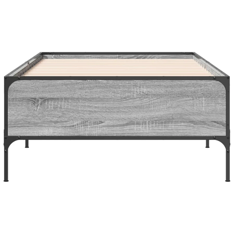 Cadre de lit sans matelas sonoma gris 100x200 cm - 4