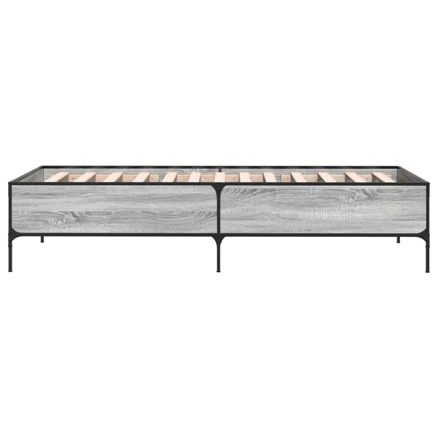 Cadre de lit sans matelas sonoma gris 100x200 cm - 5