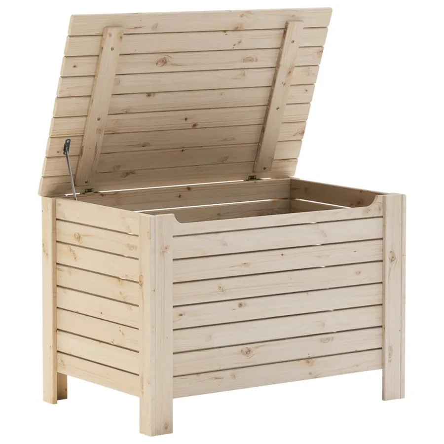 Boîte de rangement avec couvercle RANA bois massif de pin - 7
