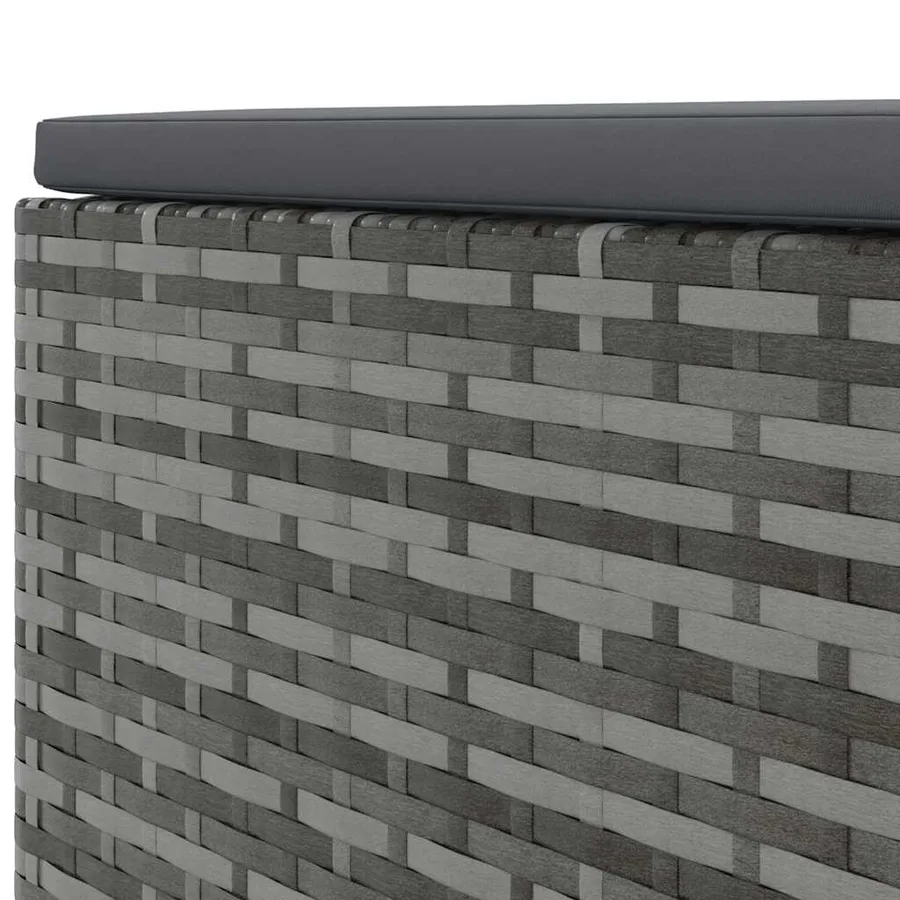 Salon de jardin 4 pcs avec coussins Gris Résine tressée - 7