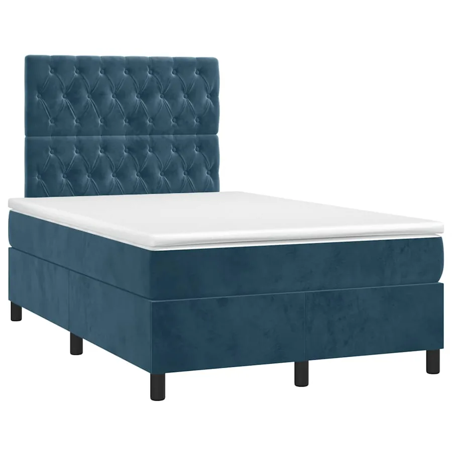 Sommier à lattes de lit matelas et LED Bleu foncé 120x200 cm - 3