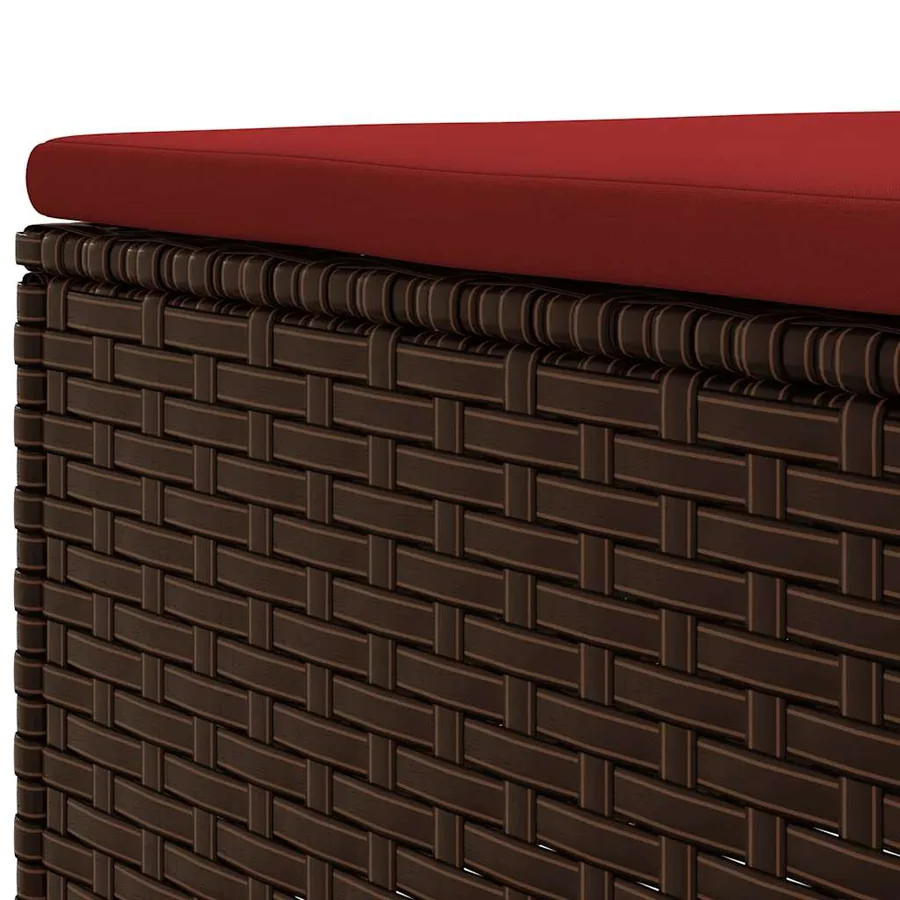 Salon de jardin 6 pcs avec coussins Marron Résine tressée - 8