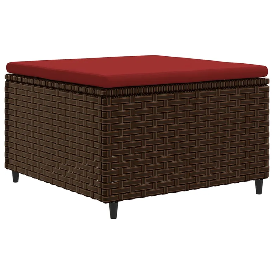 Salon de jardin 6 pcs avec coussins Marron Résine tressée - 5