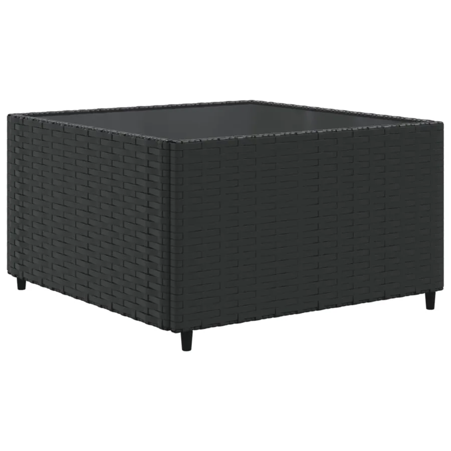Salon de jardin 11 pcs avec coussins noir résine tressée - 5