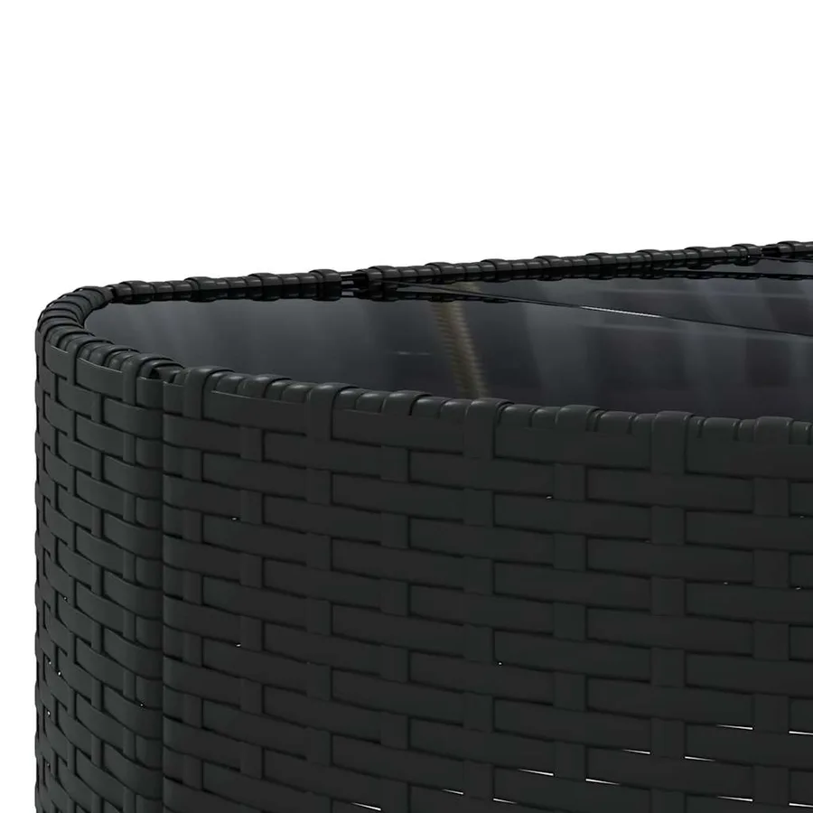 Salon de jardin 7 pcs avec coussins noir résine tressée 63 x 63 x 57,5 cm - 50,5 kg - 9