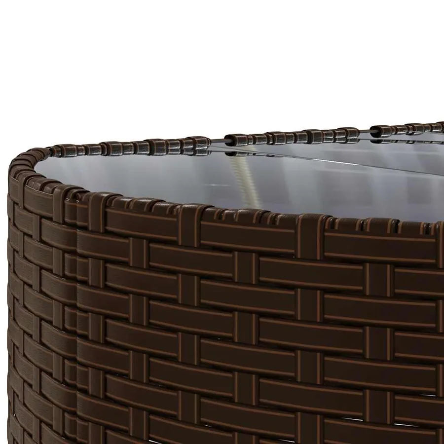 Salon de jardin avec coussins 7 pcs marron résine tressée - 8