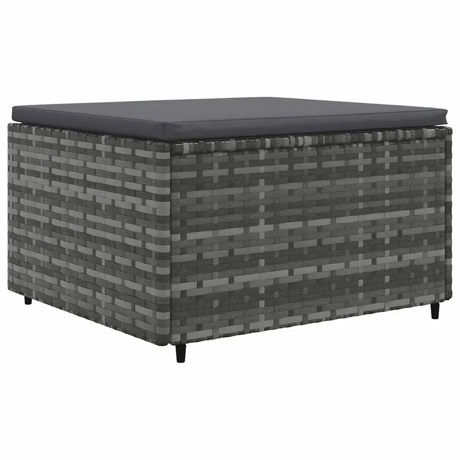 Salon de jardin 7 pcs avec coussins Gris Résine tressée - 5