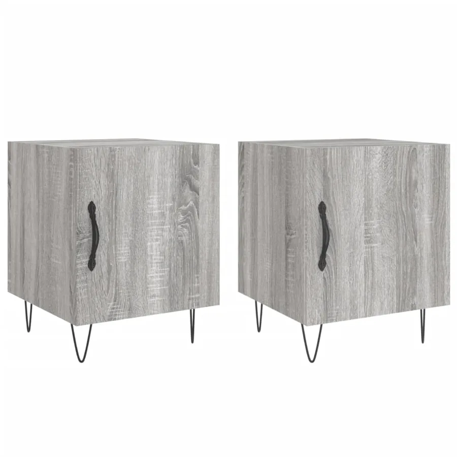 Tables de chevet 2 pcs sonoma gris 40x40x50cm bois d'ingénierie - 2