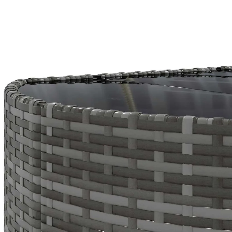 Salon de jardin 9 pcs avec coussins gris résine tressée - 8