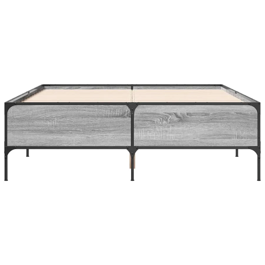 Cadre de lit sans matelas sonoma gris 140x190 cm - 4
