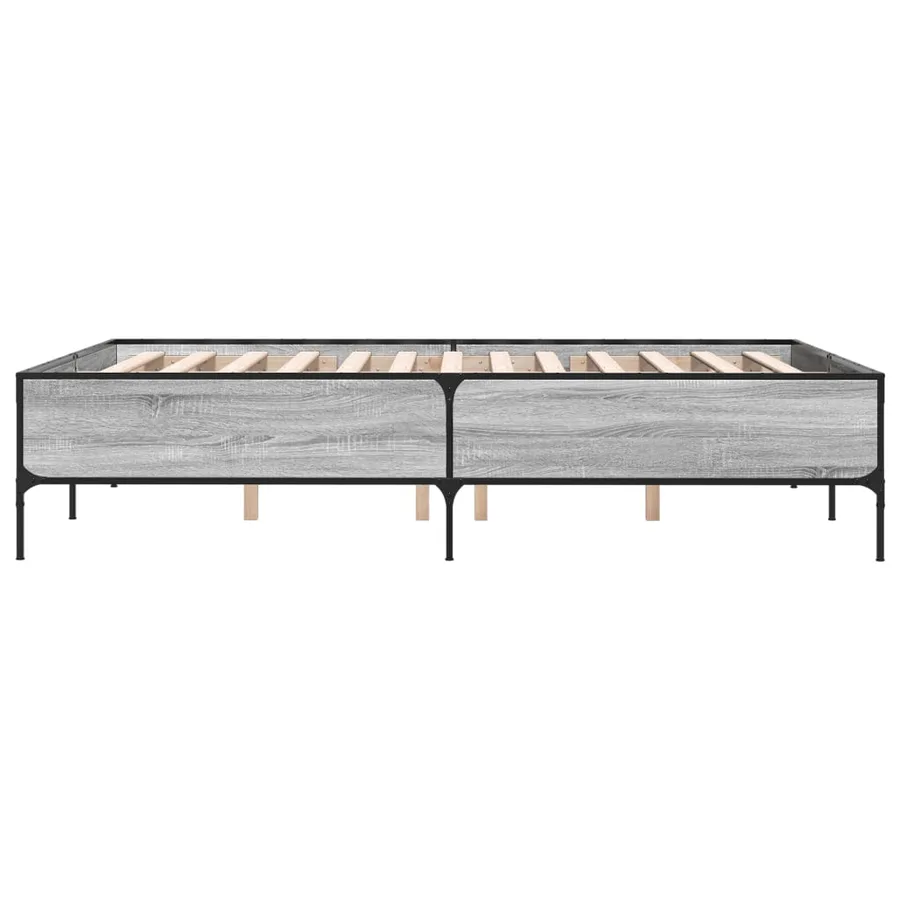 Cadre de lit sans matelas sonoma gris 140x190 cm - 5