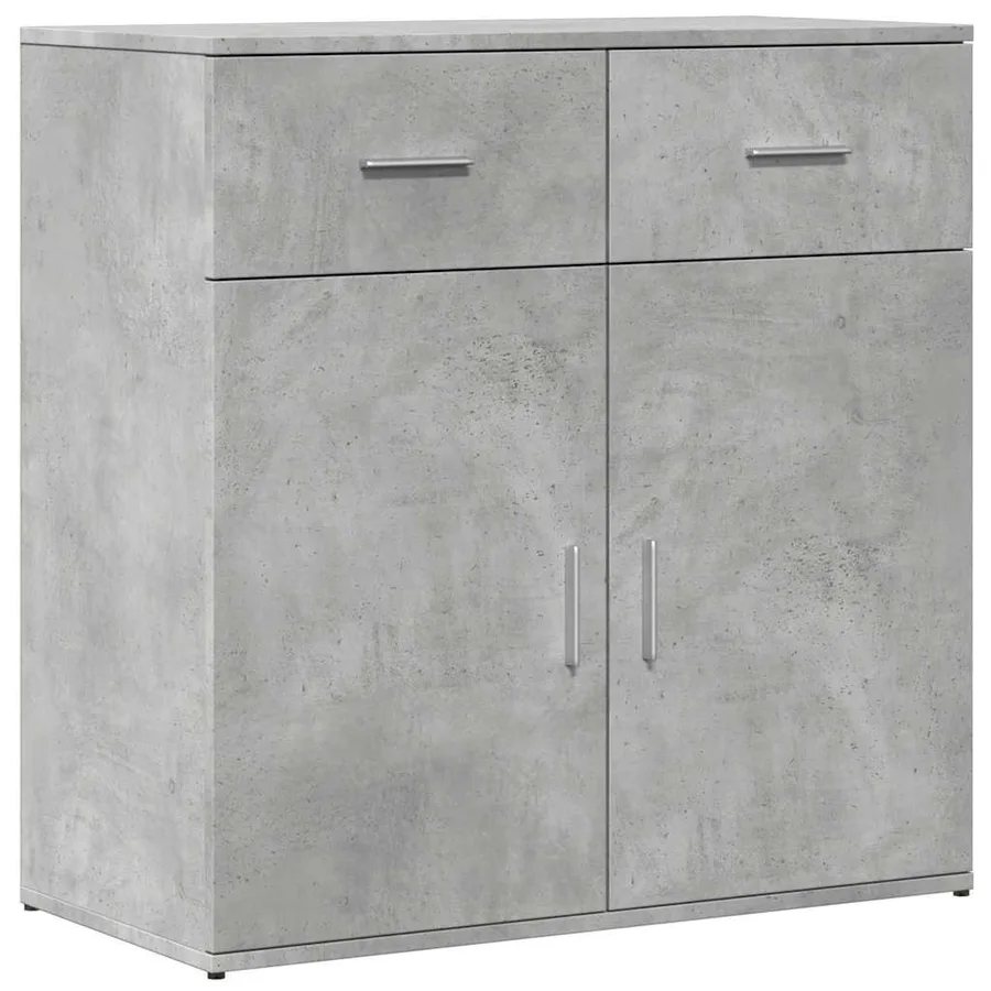 Buffets 2 pcs gris béton 79x38x80 cm bois d'ingénierie - 4