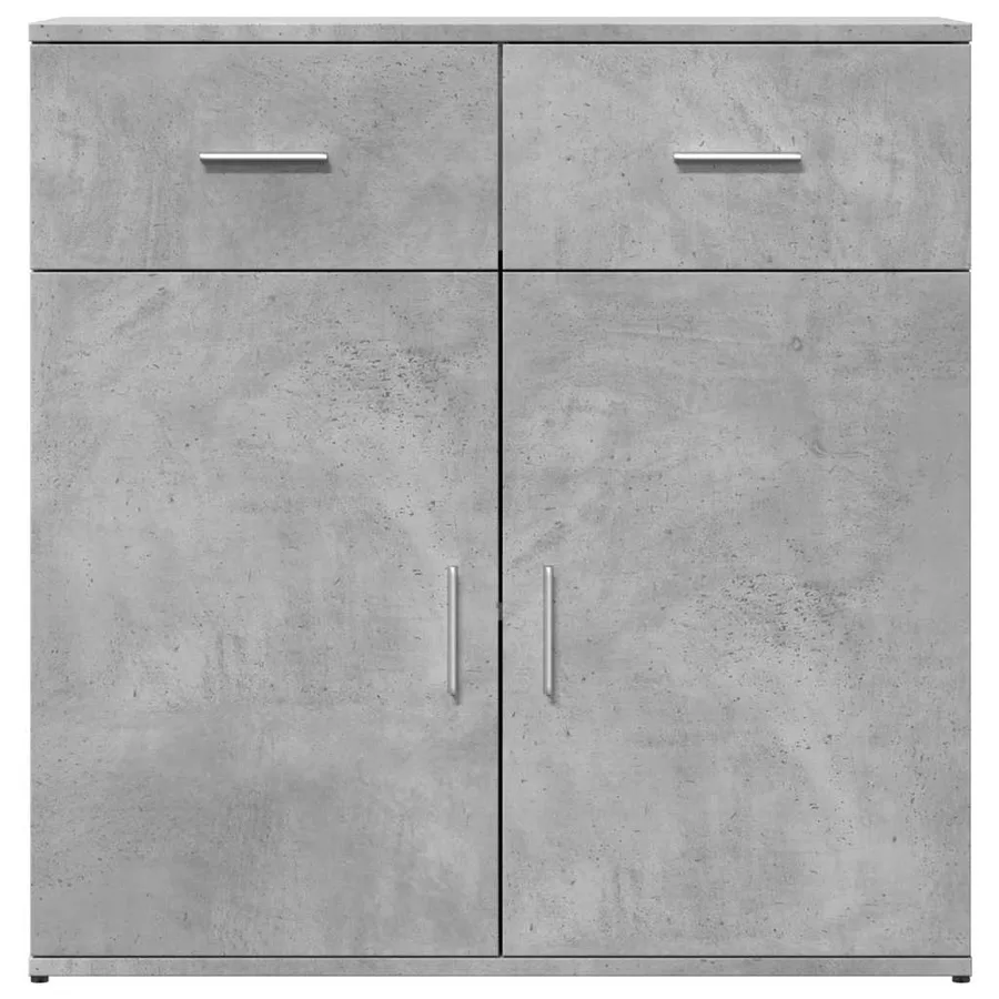 Buffets 2 pcs gris béton 79x38x80 cm bois d'ingénierie - 5