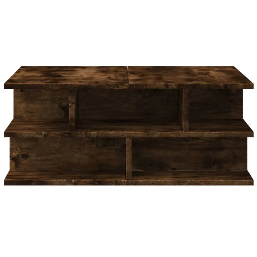 Table basse chêne fumé 70x70x29 cm bois d'ingénierie - 6