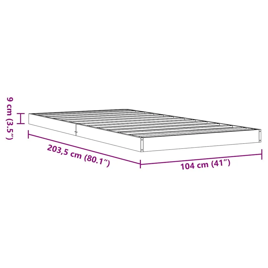 Cadre de lit sans matelas cire marron 100x200cm bois pin massif - 10