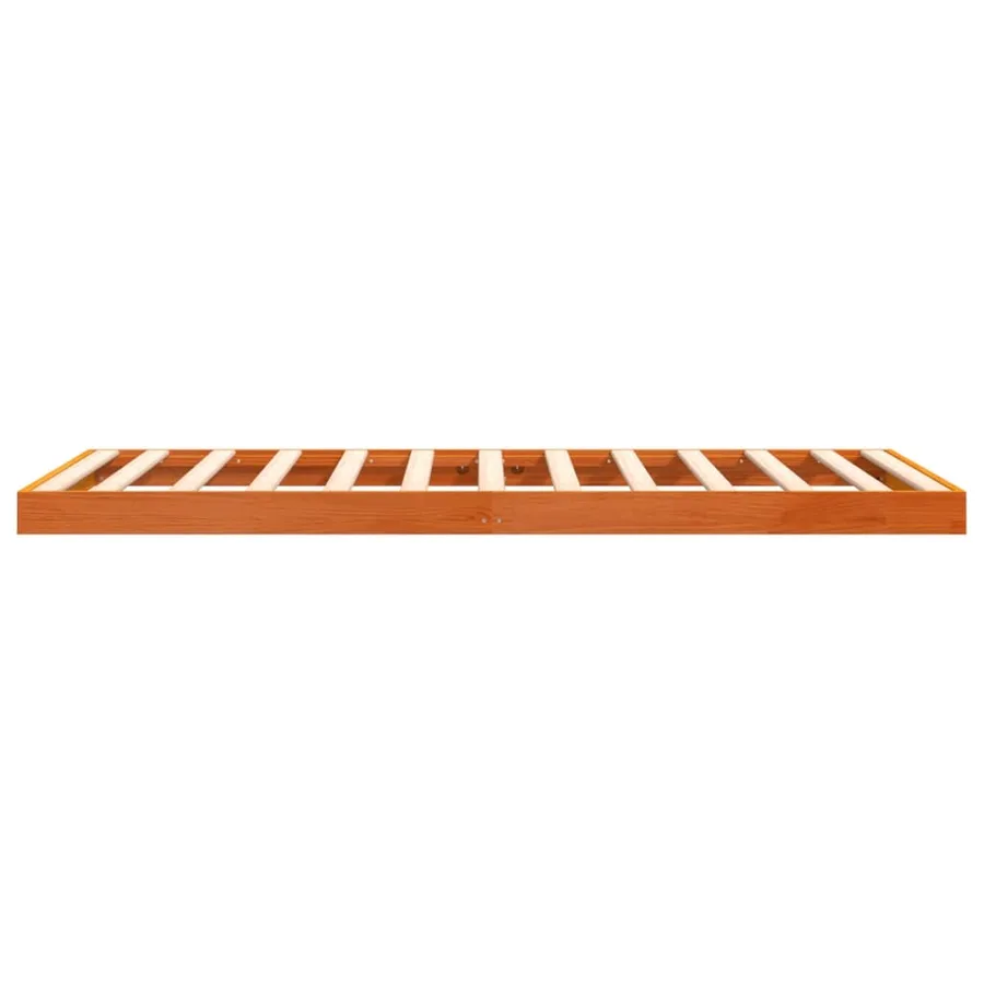 Cadre de lit sans matelas cire marron 100x200cm bois pin massif - 6