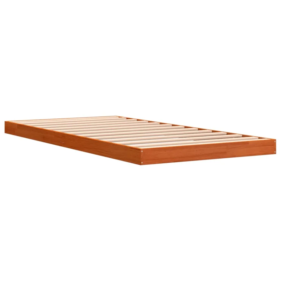 Cadre de lit sans matelas cire marron 100x200cm bois pin massif - 7