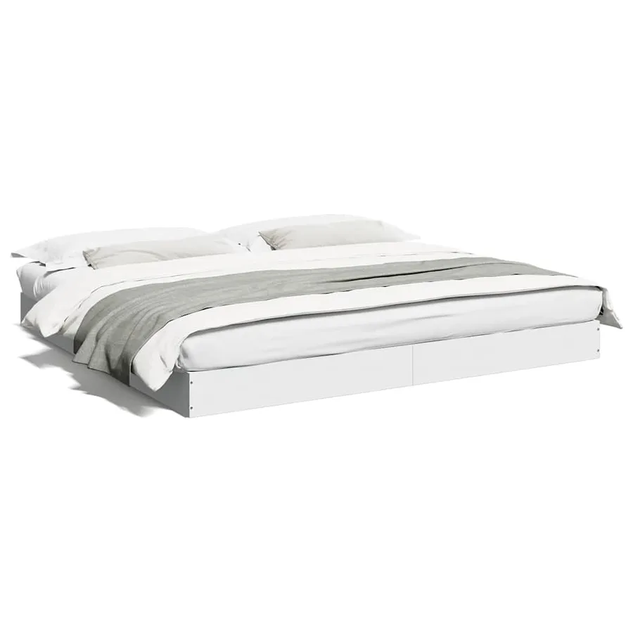 Cadre de lit sans matelas blanc 180x200 cm bois d'ingénierie - 2