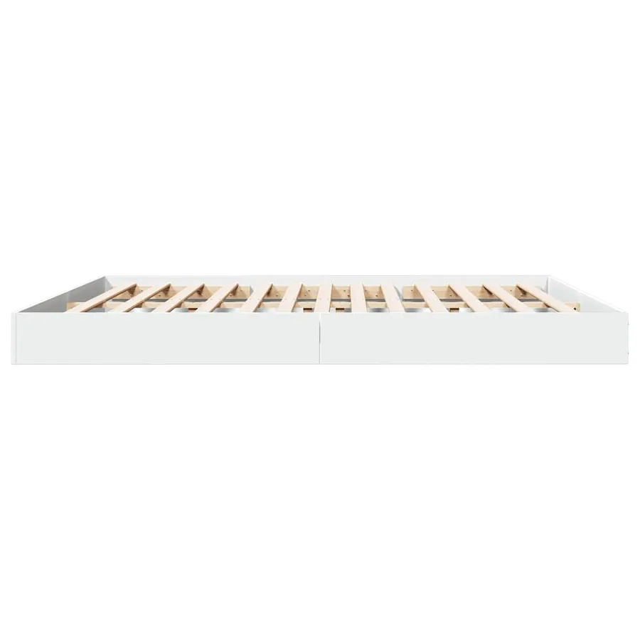 Cadre de lit sans matelas blanc 180x200 cm bois d'ingénierie - 5