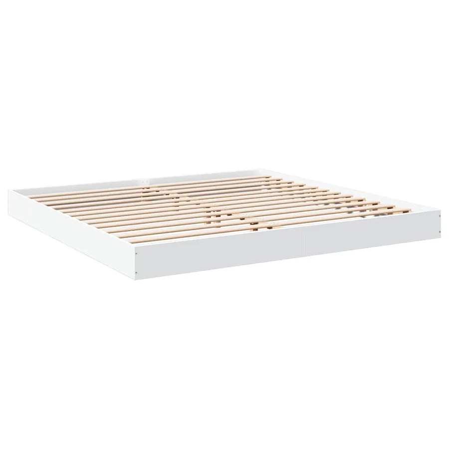 Cadre de lit sans matelas blanc 180x200 cm bois d'ingénierie - 6