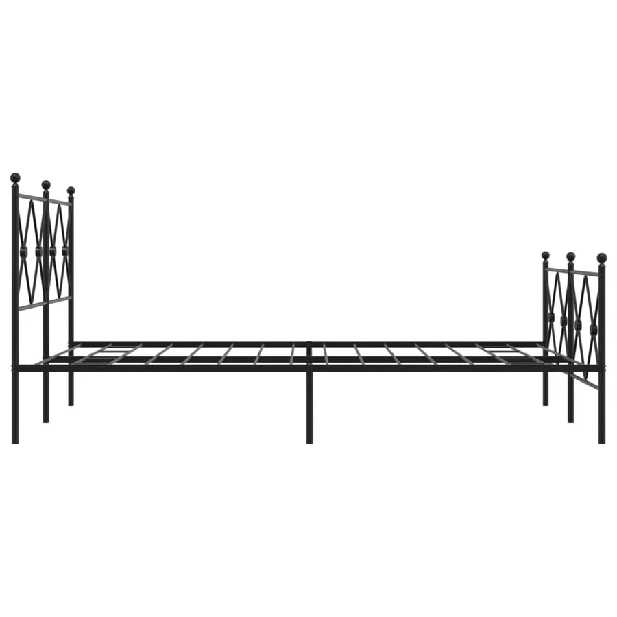 Cadre de lit métal sans matelas avec pied de lit noir 120x200cm - 5
