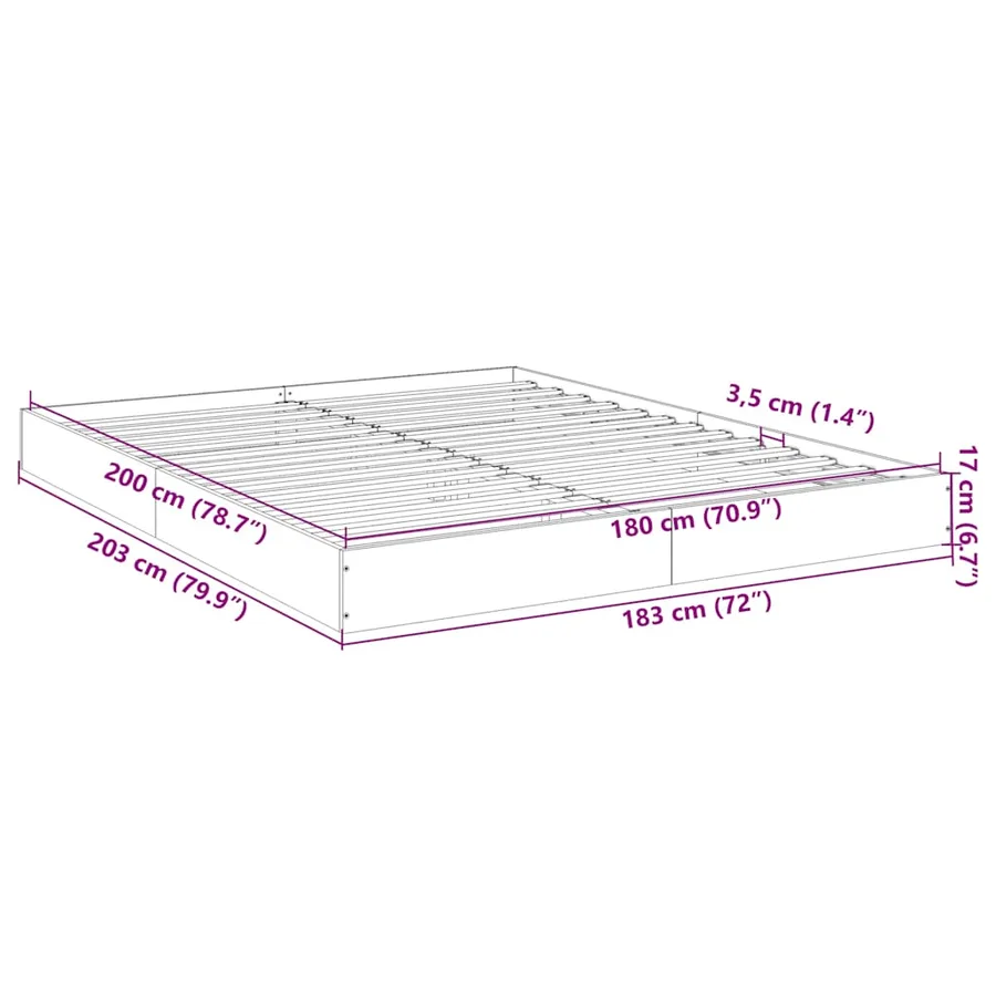 Cadre de lit sans matelas chêne sonoma 180x200 cm - 10