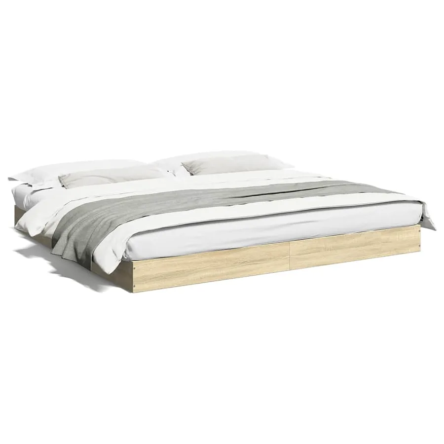 Cadre de lit sans matelas chêne sonoma 180x200 cm - 2