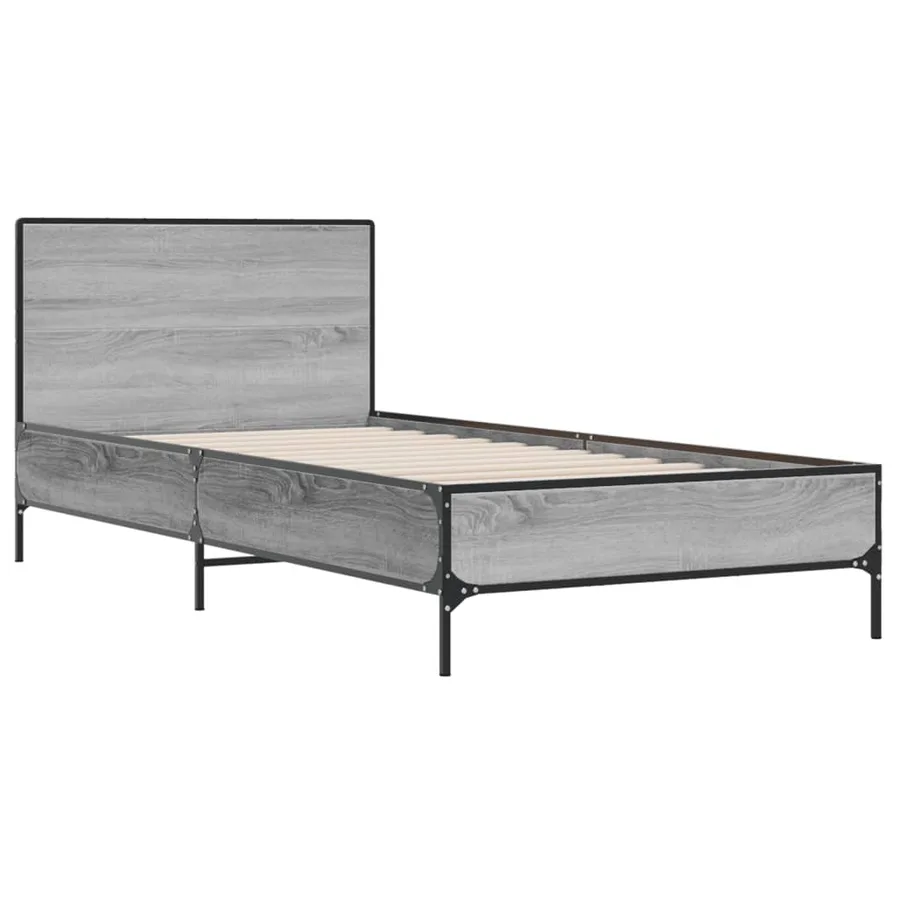 Cadre de lit sans matelas sonoma gris 90x200 cm - 3