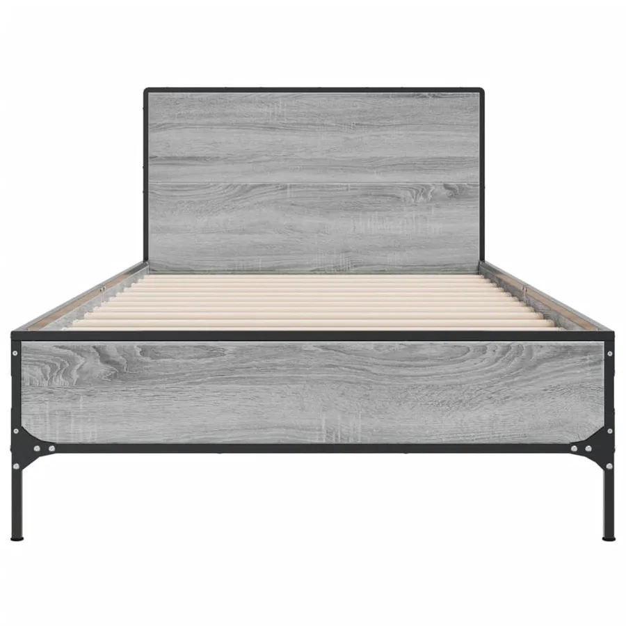 Cadre de lit sans matelas sonoma gris 90x200 cm - 4