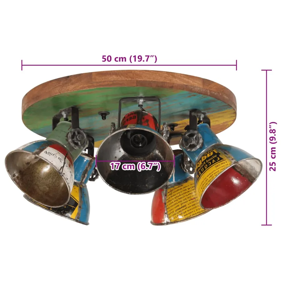 Plafonnier 25 W multicolore 50x50x25 cm E27 - 8