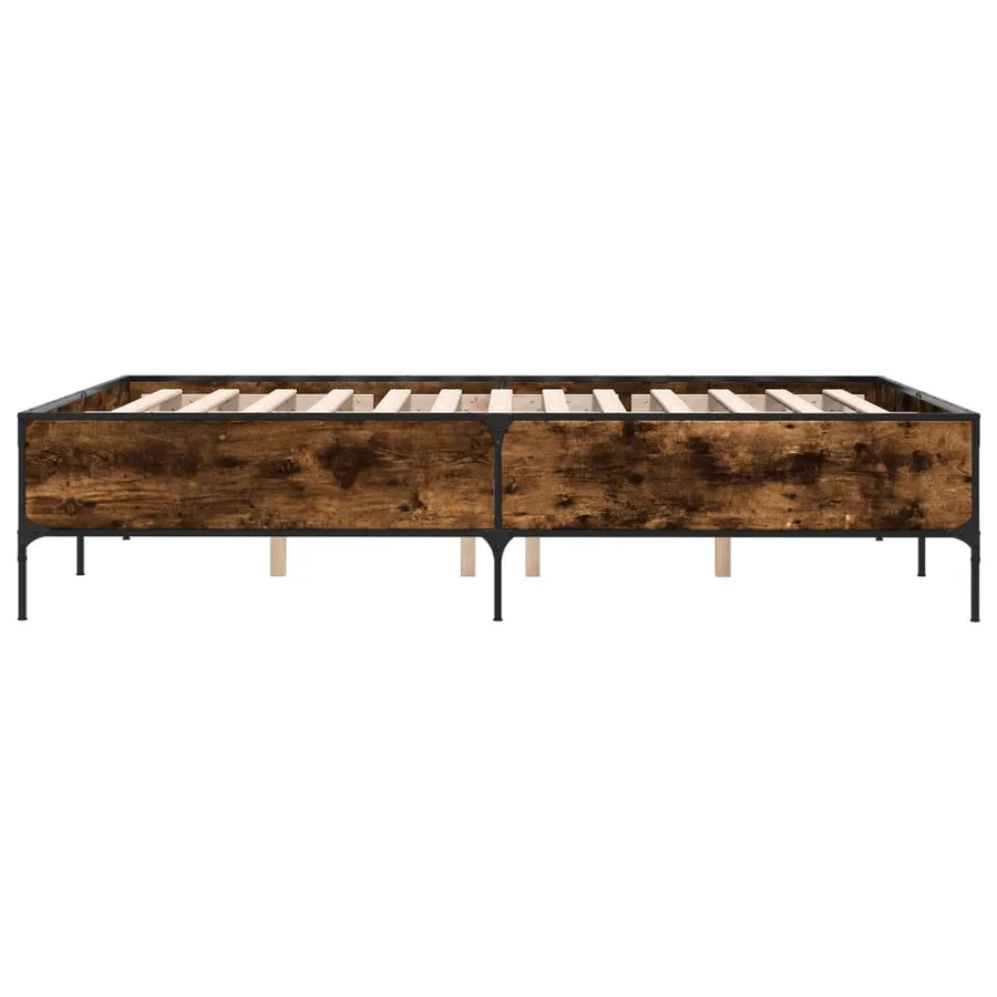 Cadre de lit sans matelas chêne fumé 150x200 cm - 5