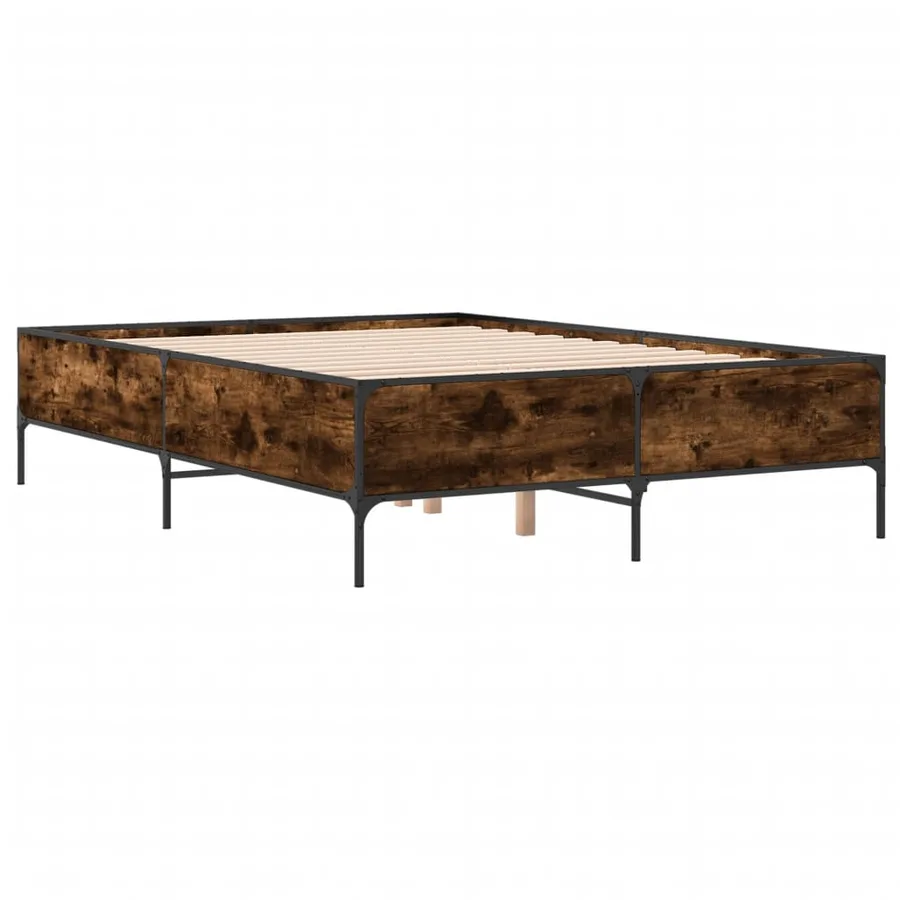 Cadre de lit sans matelas chêne fumé 150x200 cm - 6