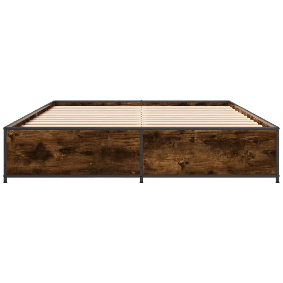 Cadre de lit sans matelas chêne fumé 140x200 cm - 4