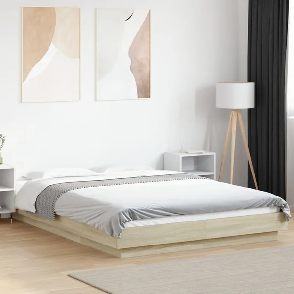 Cadre de lit sans matelas chêne sonoma 120x190 cm
