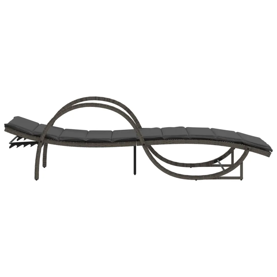 Chaises longues lot de 2 avec table gris résine tressée - 6