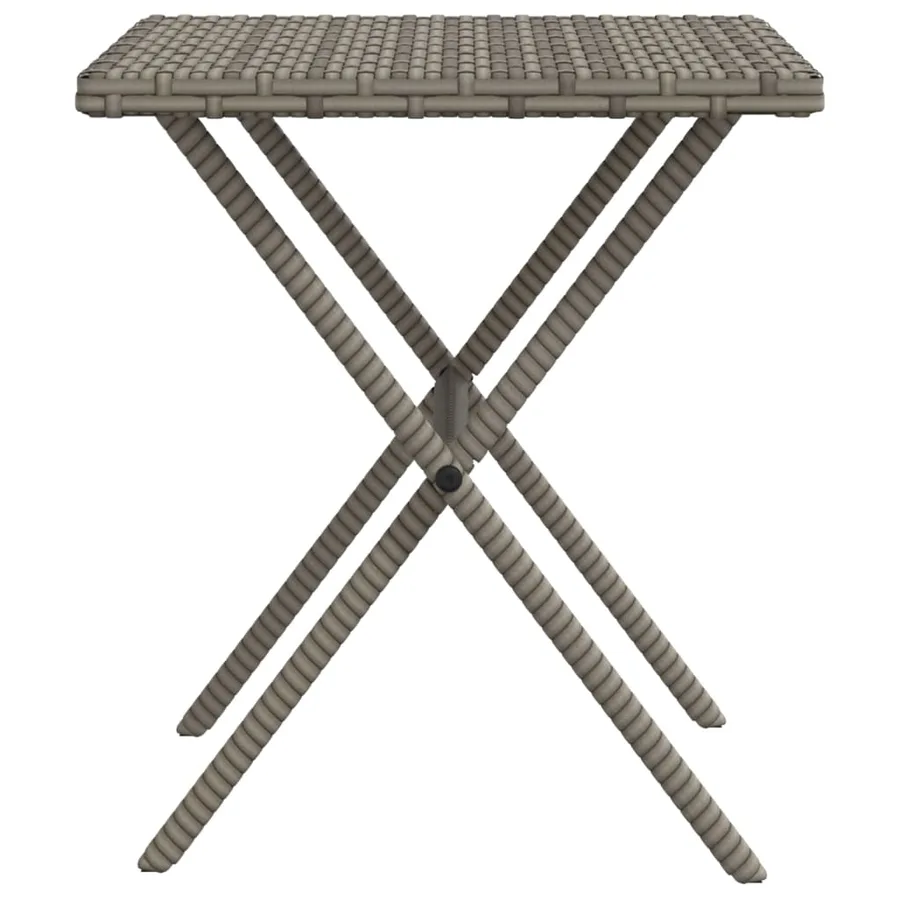 Chaises longues lot de 2 avec table gris résine tressée - 9