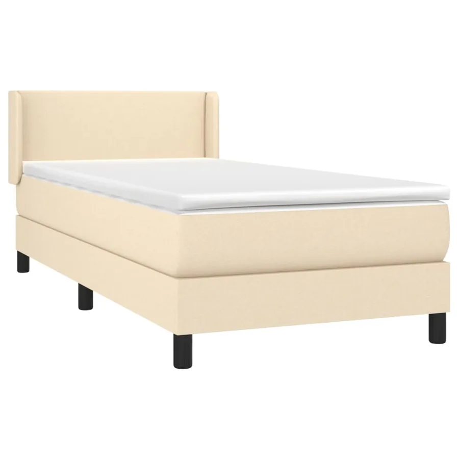 Sommier à lattes de lit avec matelas Crème 80x200 cm Tissu - 3