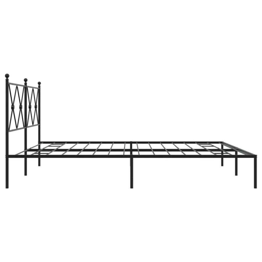 Cadre de lit métal sans matelas avec tête de lit noir 183x213cm - 5