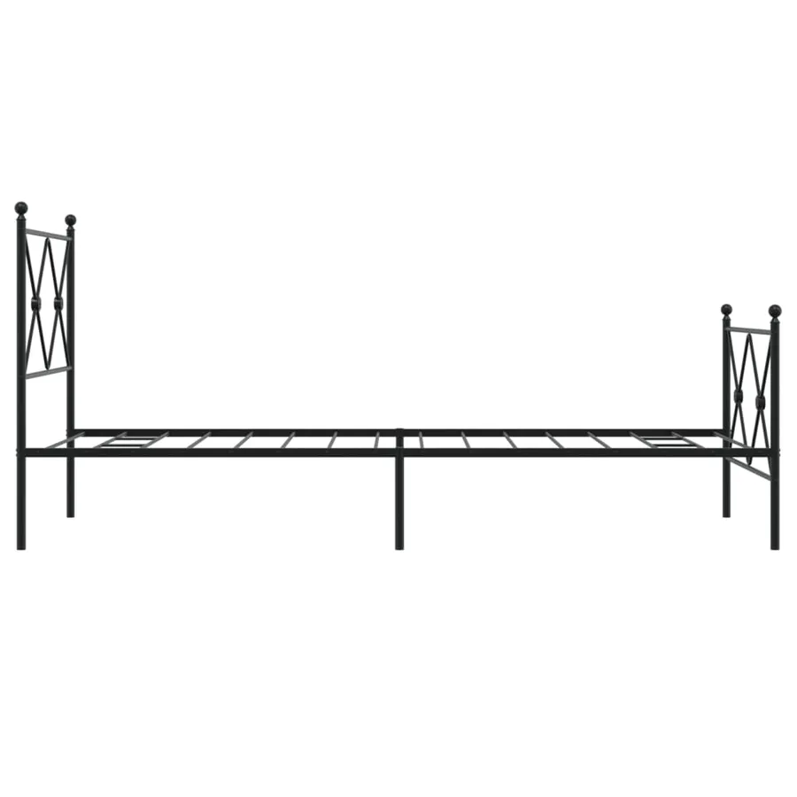 Cadre de lit métal sans matelas avec pied de lit noir 80x200 cm - 5
