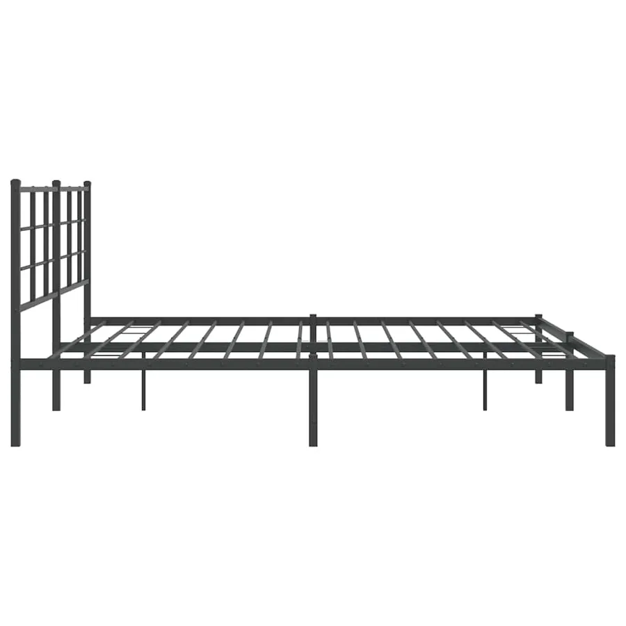 Cadre de lit métal sans matelas avec tête de lit noir 193x203cm - 6