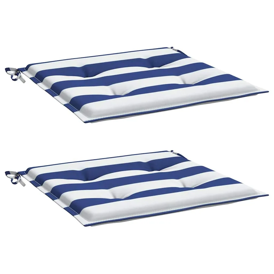 Coussins de chaise de jardin lot de 2 50x50x4 cm tissu - 3