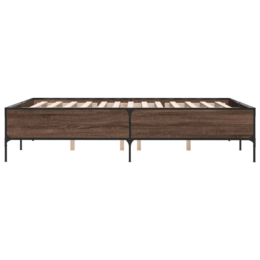 Cadre de lit sans matelas chêne marron 150x200 cm - 5