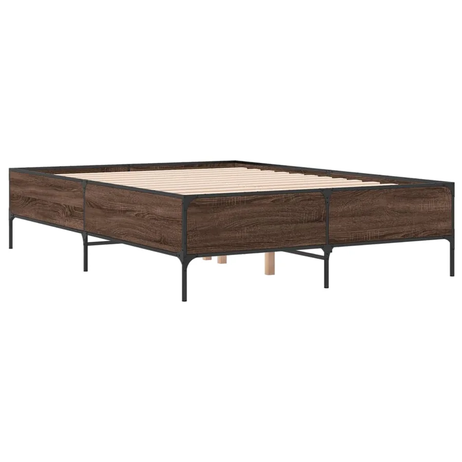 Cadre de lit sans matelas chêne marron 150x200 cm - 6