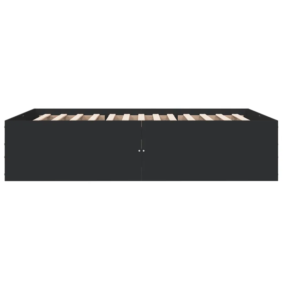 Cadre de lit sans matelas noir 120x200 cm - 5
