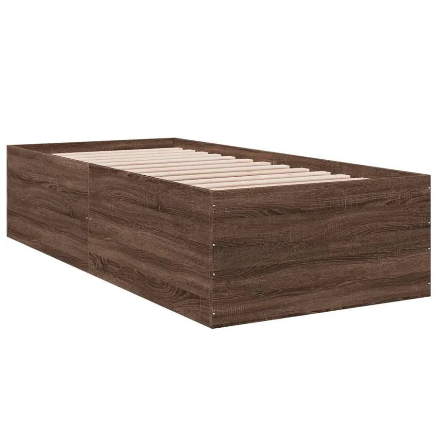 Cadre de lit sans matelas chêne marron 90x190 cm - 3
