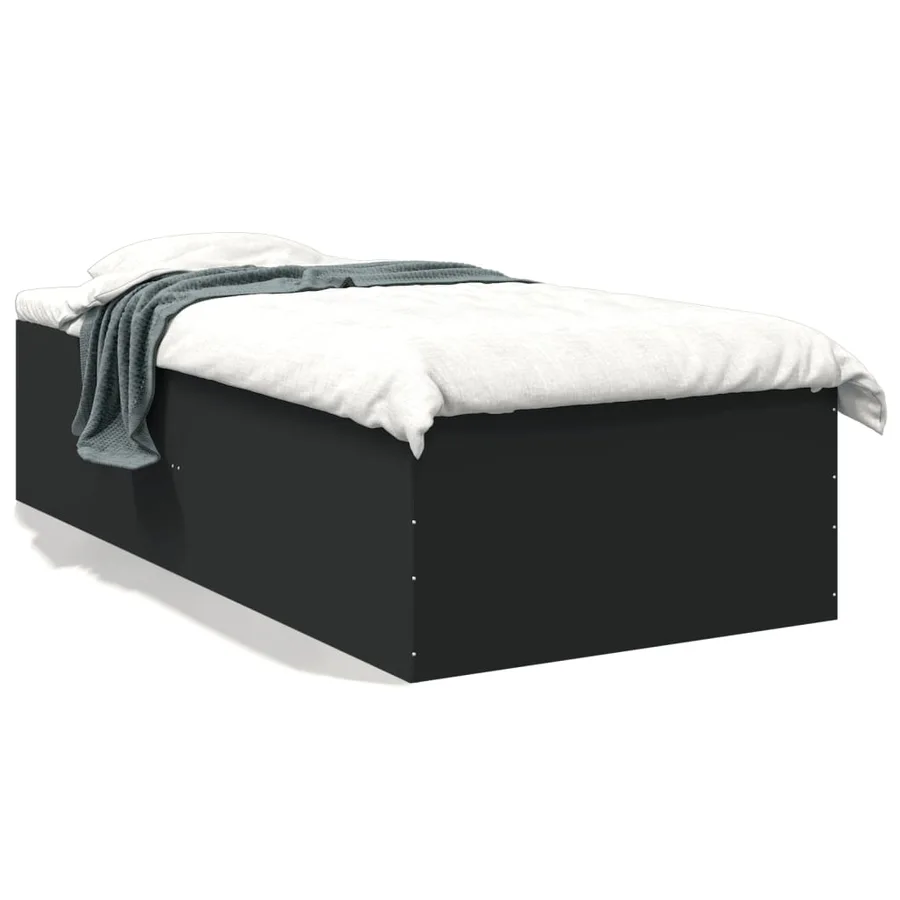 Cadre de lit sans matelas noir 90x190 cm - 2