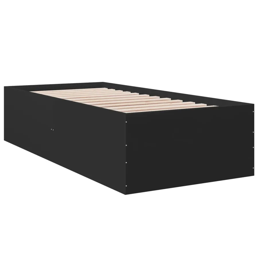 Cadre de lit sans matelas noir 90x190 cm - 3