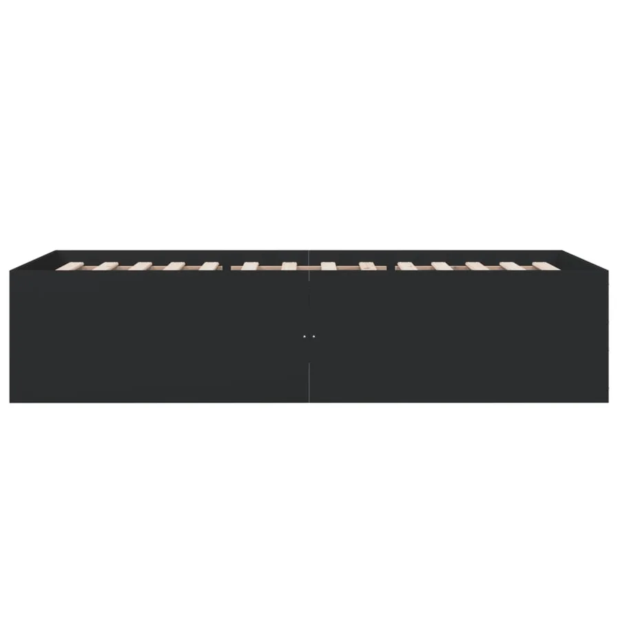 Cadre de lit sans matelas noir 90x190 cm - 5