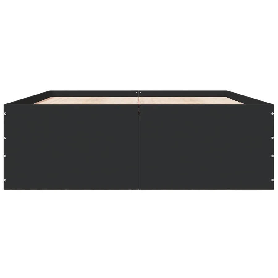Cadre de lit sans matelas noir 140x190 cm - 4