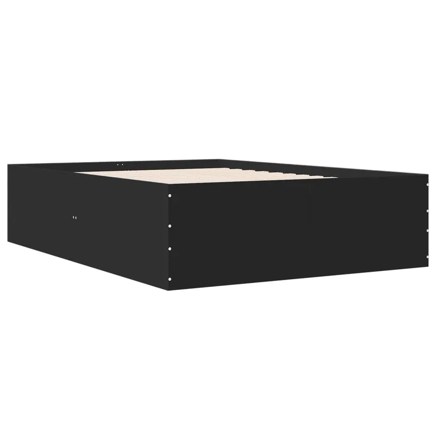 Cadre de lit sans matelas noir 140x190 cm - 6